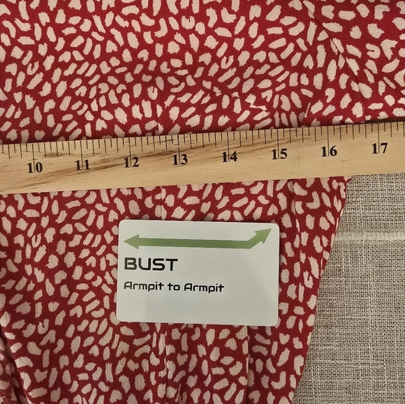 Talbots MP Red White Printed Wrap Blouse with Side Te - Picture 13 of 13